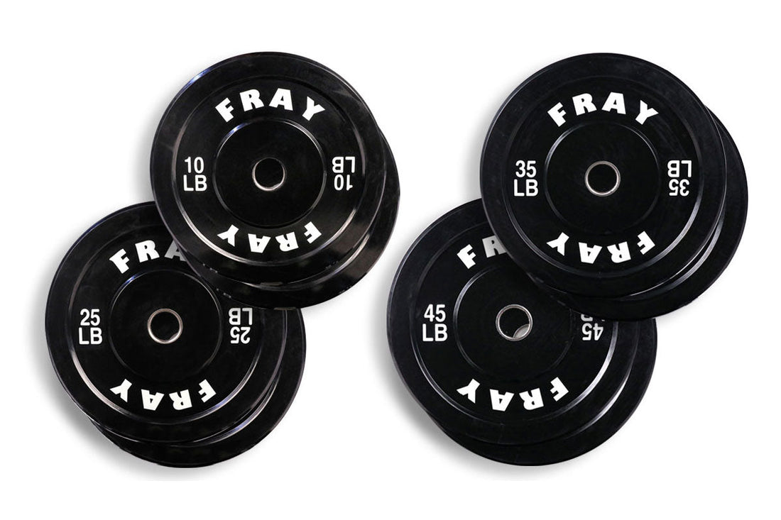 230lb Fray Rubber Bumper Plate Set - FrayFitness230lb Fray Rubber Bumper Plate SetFrayFitness