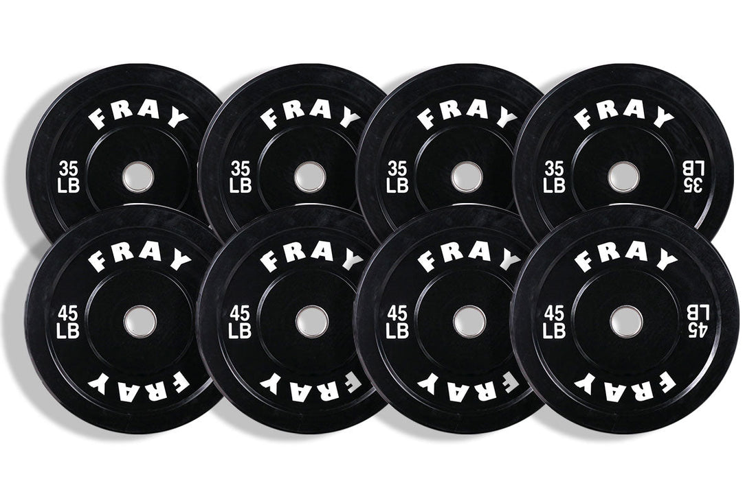 240lb Fray Rubber Bumper Plate Set - FrayFitness240lb Fray Rubber Bumper Plate SetFrayFitness