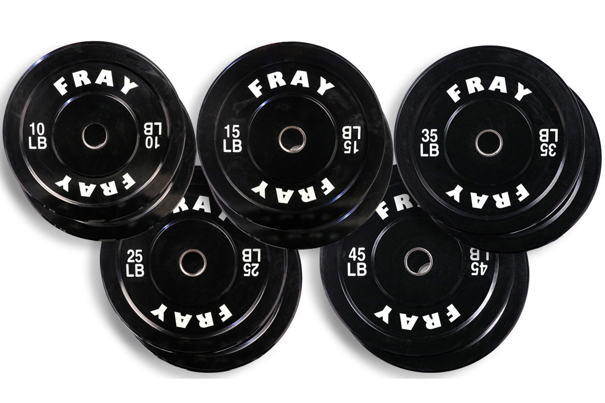 260lb Fray Rubber Bumper Plate Set FrayFitness